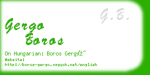 gergo boros business card